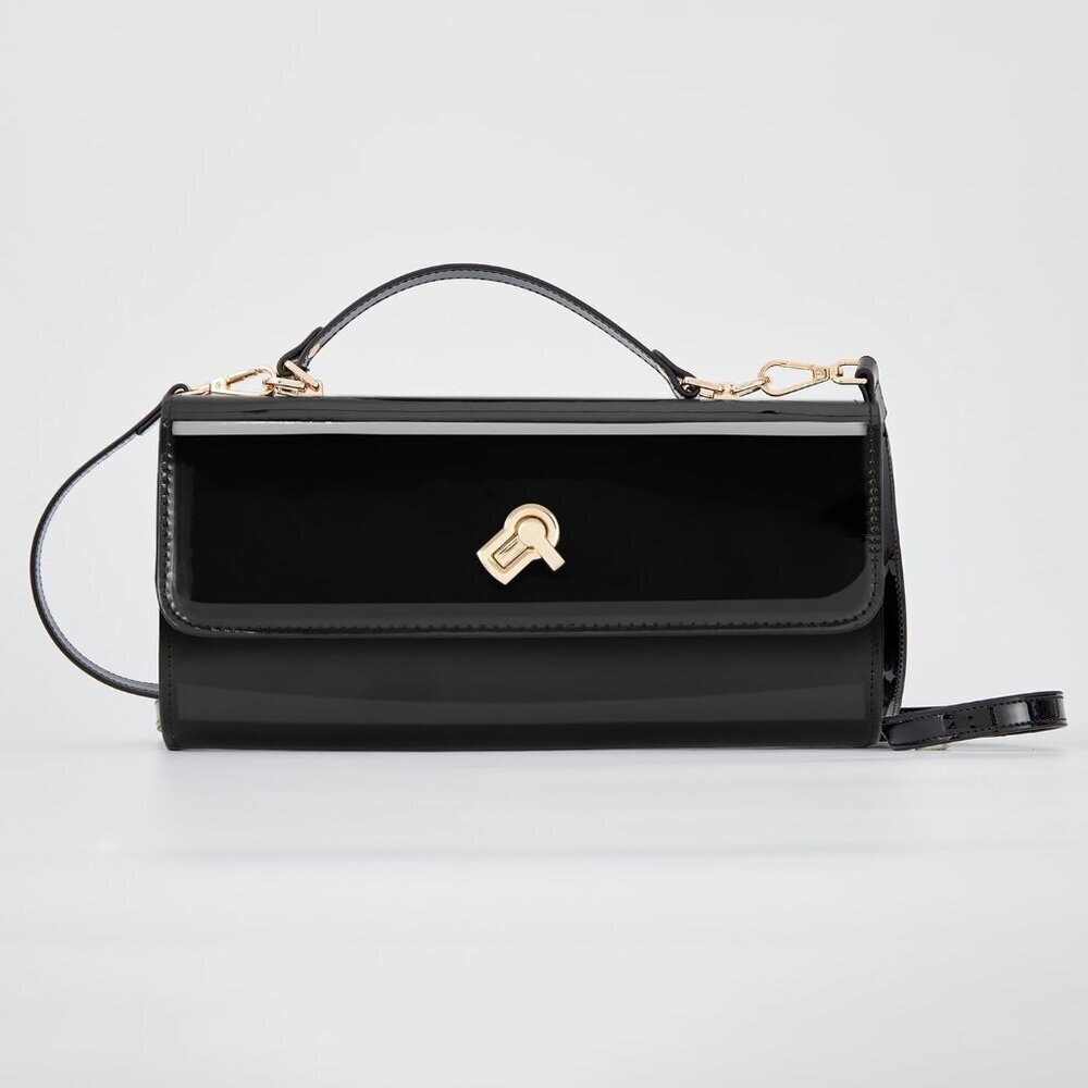 Women Metallic PU Leather Evening Clutch Square Handbag Crossbody Purse - Picture 3 of 8
